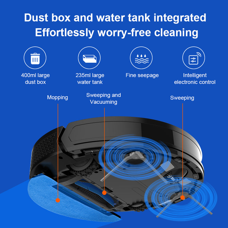 Liectroux New Arrival  laser robot vacuum model X6 with 2 in 1 dust bin, 5 maps saved, virtual wall setting by app, 6500pa suction power ,competitive price.(EU Stock)