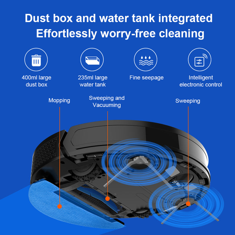 Liectroux New Arrival  laser robot vacuum model X6 with 2 in 1 dust bin, 5 maps saved, upgrade 3200mah battery virtual wall setting by app, 6500pa suction power ,competitive price.(EU in Stock)