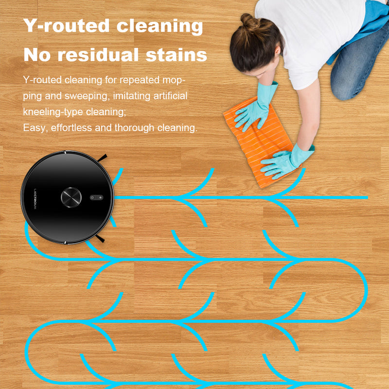 Liectroux New Arrival  laser robot vacuum model X6 with 2 in 1 dust bin, 5 maps saved, virtual wall setting by app, 6500pa suction power ,competitive price.(EU Stock)